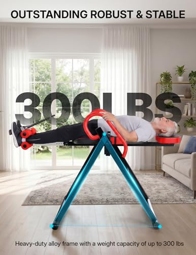 YOLEO Gravity Inversion Table for Back Pain Relief 2026 New Inversion Table w/Lumbar Support Easy to Assemble Back Stretcher Machine 300 lbs