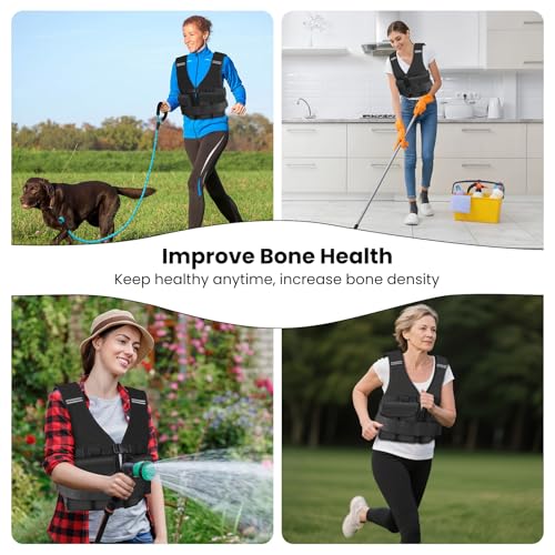 Adjustable Weighted Vest for Woman Men With Shoulder Pads 2-10 lbs/2-18 lbs, Weighted Vest For Walking, Running, Cross Training, Muscle Building,Improve Bone Health- Comfortable, Washable