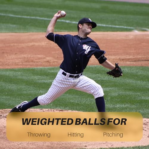 Simple Plyometric Weighted Ball | Baseball & Softball Training Ball | Arm Strength & Pitching | Durable PVC Shell with Sand Fill - size: 16oz