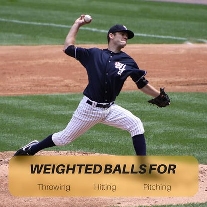 Simple Plyometric Weighted Ball | Baseball & Softball Training Ball | Arm Strength & Pitching | Durable PVC Shell with Sand Fill - size: 3.5oz