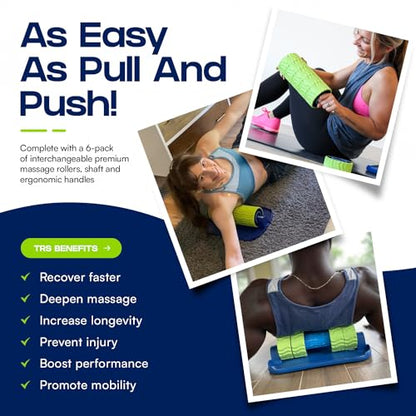 Pinnacle TRS Massage Roller - Modular Portable Muscle Roller for Sore Muscles and Full Body Adjustments - style: TRS