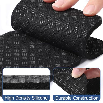 6PCS Treadmill Mat Pads, 4" x 4" x 0.2" Double-Sided Non-Slip Exercise Equipment Mat for Floor Protection, High Density Silicone Anti Vibration Pad for Treadmill, Walking Pad, Exercise Bike