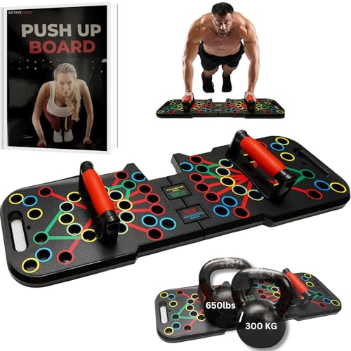 Push Up Board For Men & Women - Foldable Pushup Board For Home Gym & Office - 60+ Color Code With Multi-Functional Home Workout Equipment - ACTIVE APEX