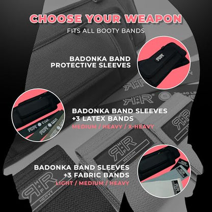 JACKED ASS BELT Premium Hip Thrust Belt + Badonka Band Protective Sleeves Premium Glute & Hip Abductor Bundle (Includes 3 Fabric Booty Bands)