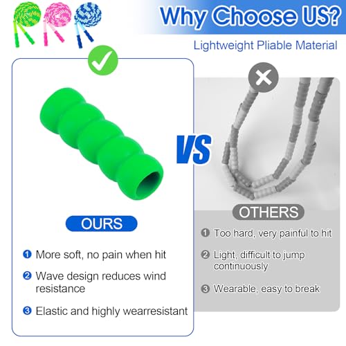 Jump Rope for Kids, 9 Ft Adjustable Jump Ropes for 4 5 6 7 8 10 12, Segmented Soft Beaded Jumping Rope Age 8-12, Tangle Free Skipping Rope for Women Man Fitness Weight Loss