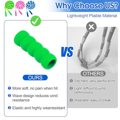 Jump Rope for Kids, 9 Ft Adjustable Jump Ropes for 4 5 6 7 8 10 12, Segmented Soft Beaded Jumping Rope Age 8-12, Tangle Free Skipping Rope for Women Man Fitness Weight Loss
