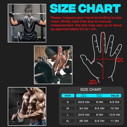 SAWANS Weight Lifting Gloves Gym Workout Fitness Wrist Wrap Support Men Women Fingerless Gloves Full Finger Touchscreen - size: Medium