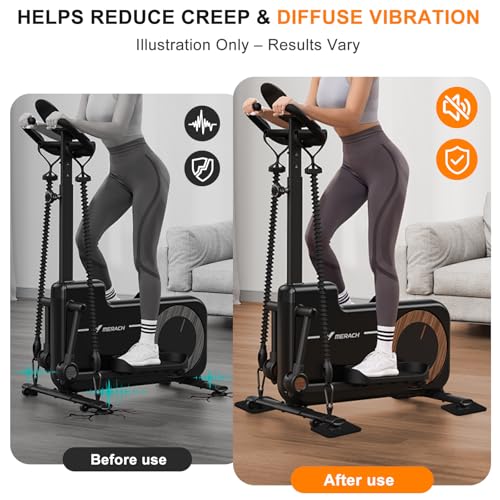 Compact Silicone Treadmill Mat, Non-Slip Shock Absorbing Pad, Floor Protector for Home Gym Equipment, Easy to Clean, Anti-Vibration, Prevents Floor Damage (12, 3.94x3.94x0.2inch)