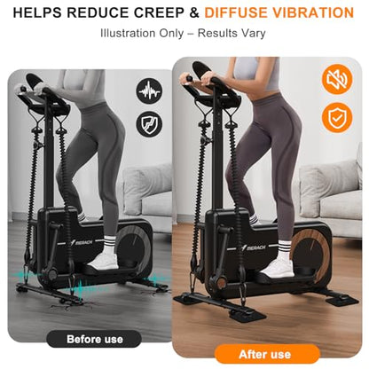 Compact Silicone Treadmill Mat, Non-Slip Shock Absorbing Pad, Floor Protector for Home Gym Equipment, Easy to Clean, Anti-Vibration, Prevents Floor Damage (12, 3.94x3.94x0.2inch)