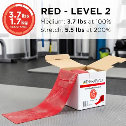 THERABAND Resistance Band, 50-Yard Roll, Latex Elastic Band for Exercise, Stretching, Physical Therapy, Yoga, Pilates, Home Workouts, Cut-to-Length, Color-Coded Levels