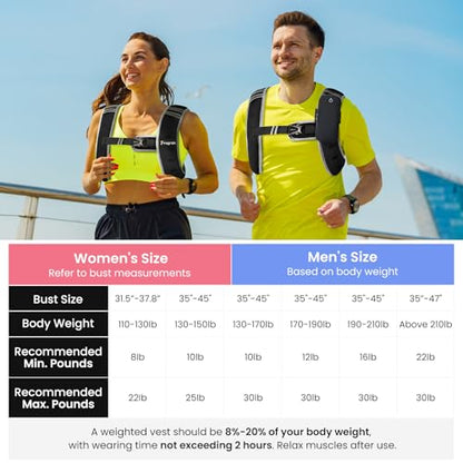 Weighted Vest for Women Men - 8lb/10lb/12lb/16lb/22lb/25lb/30lb Weight Vest with Reflective Stripe, Detachable Phone Pouch, Ideal for Walking, Strength Training, Running, Workout, Weight Loss