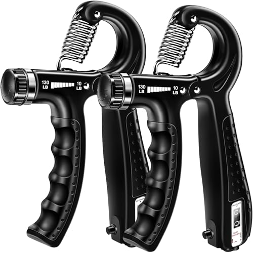 Grip Strength Trainer (2 Pack), Forearm Strengthener, Hand Grip Gripper Strengthener, Hand Strengthening Devices, Forearm Exerciser, Finger Wrist Strengthener, Exercisers Squeezers for Strength - color: Black