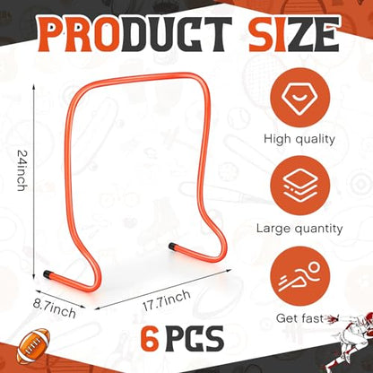 6 Pcs Plyo Hurdles Training Equipment Practice Speed Hurdles Training Track Agility Soccer Football Basketball Baseball Plyometric for Kids Athletes Indoor Outdoor Sports