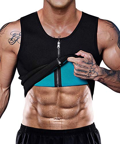 Men Sweat Sauna Vest Waist Trainer Body Shaper Hot Neoprene Sport Fitness Gym Workout Tank Top - color: Black, size: X-Small