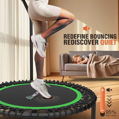 ANCHEER Fitness Trampoline,40"/48" Bungee Rebounder with Adjustable Handle - color: 48-Green