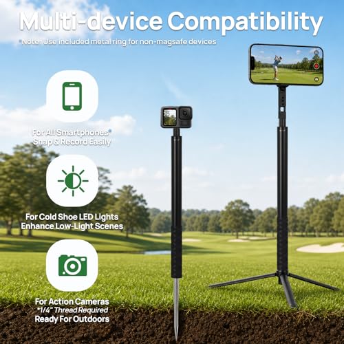 Golf Tripod for Swing Recording & Analysis, 59" Extra-Height
