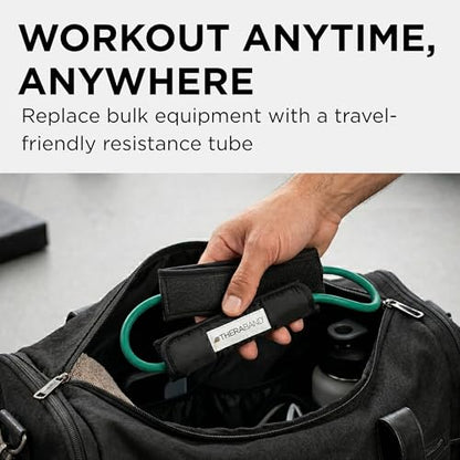 THERABAND Resistance Tubing with Cuffs, Heavy Green Level 3, Exercise Bands for Lower Body Workouts, Physical Therapy, Pilates & At-Home Training - color: Level 3 / Heavy - Green