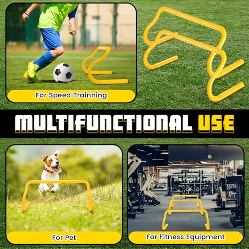 10 Pcs Speed Agility Training Hurdles Detachable Durable Hurdle Agility Plyometric and All Purpose Speed Training Equipment for Athletes Soccer Basketball - color: Yellow, size: 9 Inch