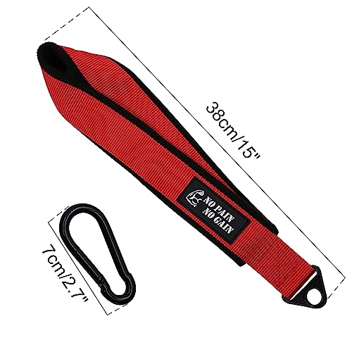 Arm Wrestling Training Strap Belt Hand Grip Arm Finger Forearm Exerciser Strengthener for Cable Machine and Free Weight - color: red strap only (not include loading pin)