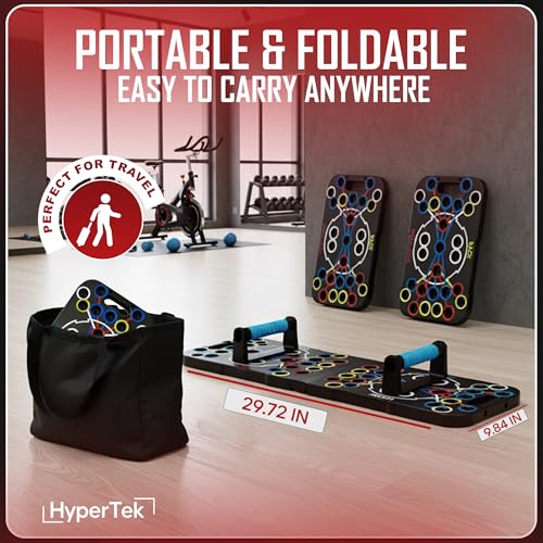 Hybertek 27 in 1 Pro Push Up Board | Multi Functional Foldable Push Up Stand for Strength Training, Fat Burning & Full Body Workout at Home | Muscle Training Push Up Bar Board for Men & Woman Fitness
