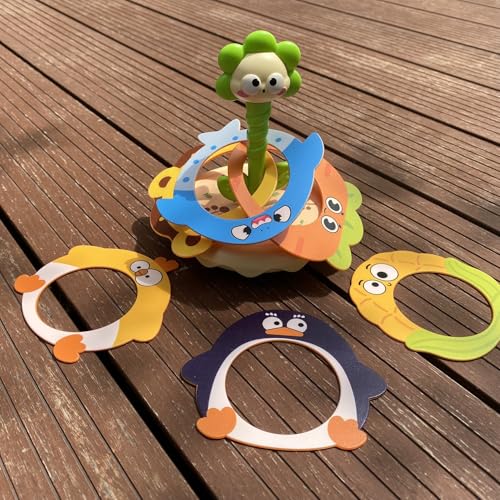 Ring toss Rings, Plastic Rings for Ring toss, Ring Game for Children, Birthday Gift, Tumbler Toy(Green (Sunflower))