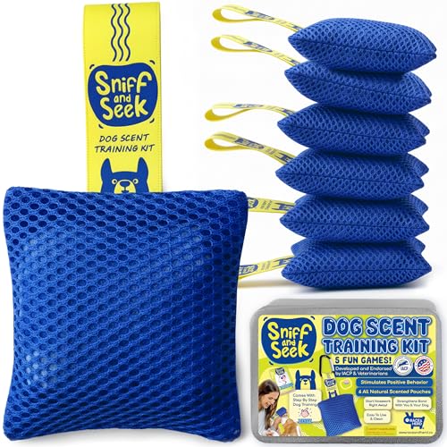 Race&Herd Original Dog Scent Training Kit, Scent Work Training Kit for Dogs - Nosework for Dog Mental Stimulation Agility Training Equipment for Dogs, Brain Games Smell Training Kit for Loss of Smell - color: Ocean - 6 Pack Tin Box