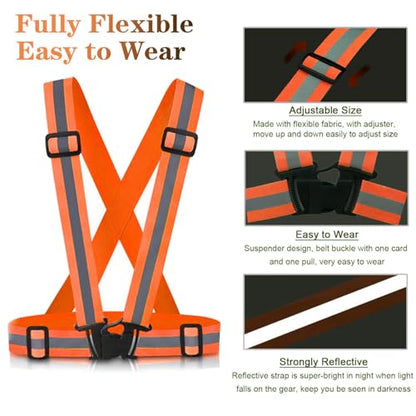 Reflective Vest Running Gear, 2-10Pack High Visible Safety VES - color: 2 x Orange