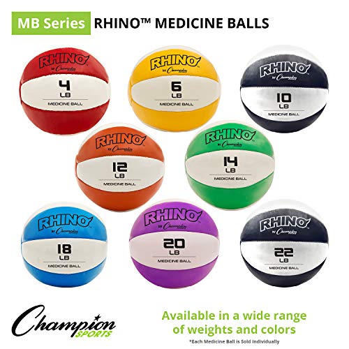 Champion Sports Leather Medicine Balls – Durable Weighted Balls for Strength, Core & Conditioning Training