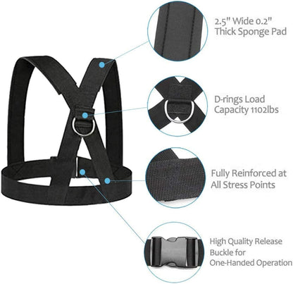 Sled Harness, Weight Speed Tire Pulling Workout Resistance and Assistance Trainer Physical Training Rope Football Exercise Equipment for Outdoor Indoor Men and Women - size: 13.1FT
