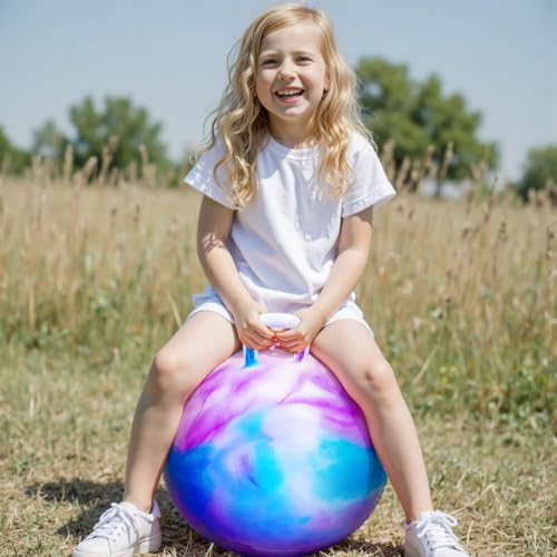 Hopper Balls for Kids 3-8, 18 Inches Bouncy Ball with Handle, 18" Inflatable Bouncing Hopper, 45cm Jumping Toys, Garden Hopping Toys Girls Boys Gifts - color: Purple, size: Age:3-8(18''/45cm)
