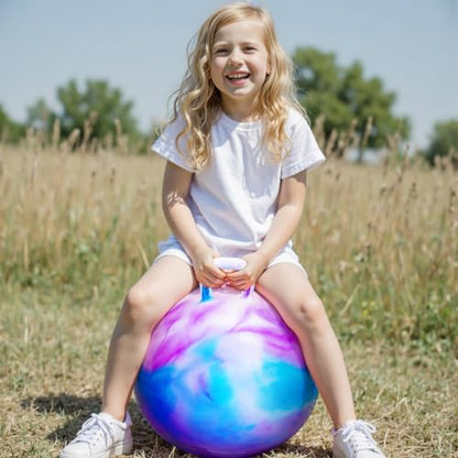 Hopper Balls for Kids 3-8, 18 Inches Bouncy Ball with Handle, 18" Inflatable Bouncing Hopper, 45cm Jumping Toys, Garden Hopping Toys Girls Boys Gifts - color: Purple, size: Age:3-8(18''/45cm)