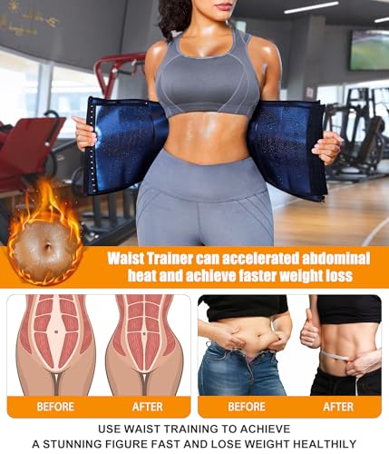 Womens Waist Trainer Corset with Zipper Sweat Waist Trimmer for Women Workout Belt Corset Shapewear