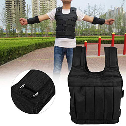 Weight vest, 50 kg high performance exercise Weighted vest Strength training vest Black oxford cloth for weight loss Staying healthy