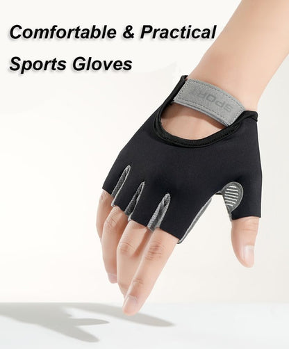 Workout Gloves for Men Women Exercise Gloves for Weight Lifting Fitness Cycling Gym Training with Grip Cushion Pads - color: Black