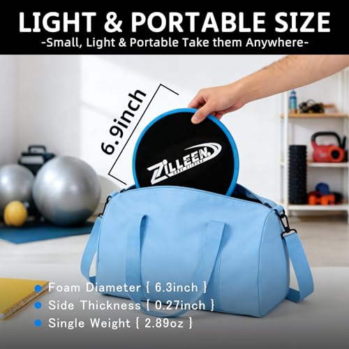 ZILLEEN Exercise Sliders for Working Out Fitness Discs for Pilates Women Men, 2 Pack - color: Blue