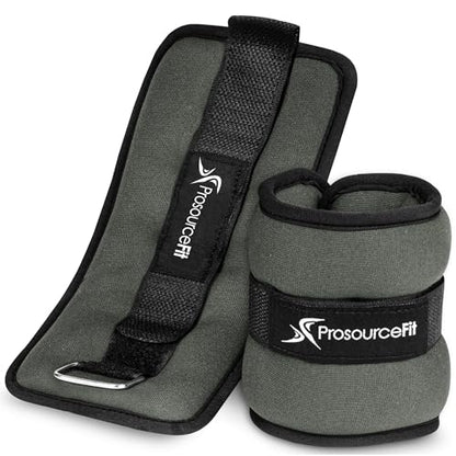 ProsourceFit Ankle/Wrist and Arm/Leg Weights Set of 2, Adjustable Strap 1 lb-5 lb, Adjustable Weight 15 lb, 10 lb, 7 lb for Men and Women - color: Grey, size: 2lb