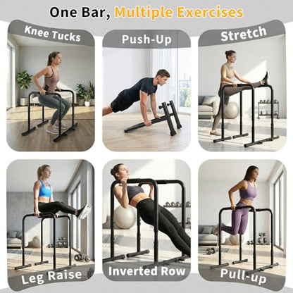 NEWBULIG Dip Bar Station, Adjustable Parallel Parallettes Bar with Soft High-Density Foam Handles, Heavy Duty Dip Stands Workout Equipment for Home, Gym, Patio, Office