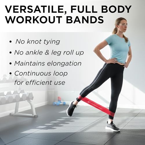 THERABAND Resistance Band Loop, Exercise, Workout, Physical Therapy - color: Yellow/Red/Green/Blue, size: 8 inch