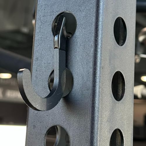 8PSC Power Rack Attachments Hooks,Squat Rack Accessories Hook,DIY Storage Hook for Resistance Bands Barbell Collars and Gym Accessories (2PCS-Black)