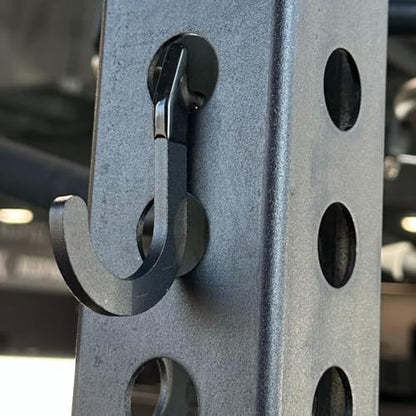 8PSC Squat Rack Accessories Hook Holder,Power Rack Attachments Hooks,DIY Storage Hook for Resistance Bands Barbell Collars and Gym Accessories (Black)