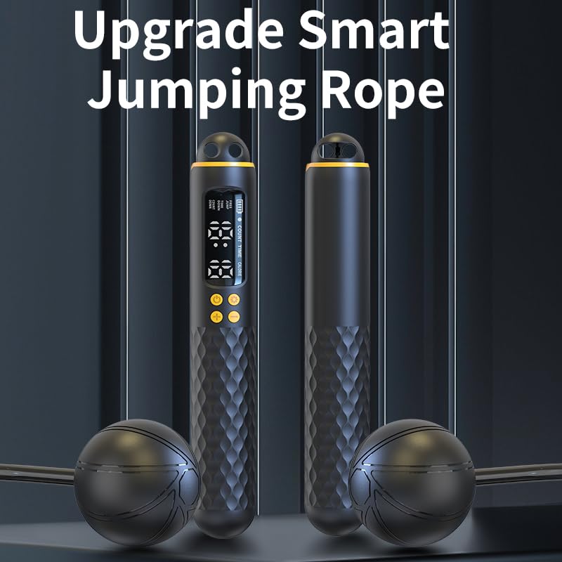 Jump Rope, Adjustable & Weighted Handles Jumping Rope with Calorie Counter, Ideal for Home Gym Fitness, Cardio Training - Perfect for Men, Women, Kids
