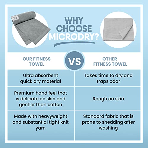 Wonder Towel - Ultra Absorbent Luxury Fitness Workout Towel, Microfiber Cooling Towel for Face and Neck, Quick Drying, Soft to Touch, Exercise at Home or Gym, Great for Yoga,16x28, Light Grey