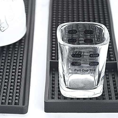 Rubber Service Bar Mat, Anti-slip12 x 6" Rubber Bar Spill Mat, 2 Pcs Premium PVC Pad for Kitchen, Restaurant, Countertop, Hotel, Beverages(2Pcs) - size: (12" x 6" -2Pcs)