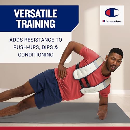 Champion 8 lb Weighted Vest for Women & Men (Champagne Frost), Adjustable Weighted Running Vest for Walking, Strength Training, Contoured Sweat Resistance, Reflective Strips for On-Road Visibility