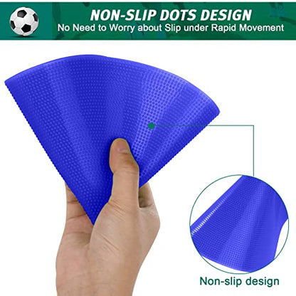 Poly Spots 4 Inch & 9 Inch Non-Slip Flat Cones Spot Markers for Gym Floor - style: Blue 12 Pcs 9inch