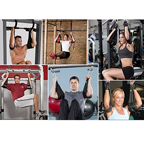 Padded Hanging AB Straps, 1 Pair AB Sling Suspension Hanging Straps Belts Abdominal Muscles Training Pull Sit Ups Chin-up Bar Mounted Muscles Carver