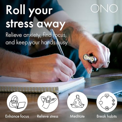 ONO Roller - Handheld Fidget Toy for Adults | Help Relieve Stress, Anxiety, Tension | Promotes Focus, Clarity | Compact, Portable Design (Natural, Junior Size - Stainless Steel) - size: Junior Size, style: Stainless Steel - Natural