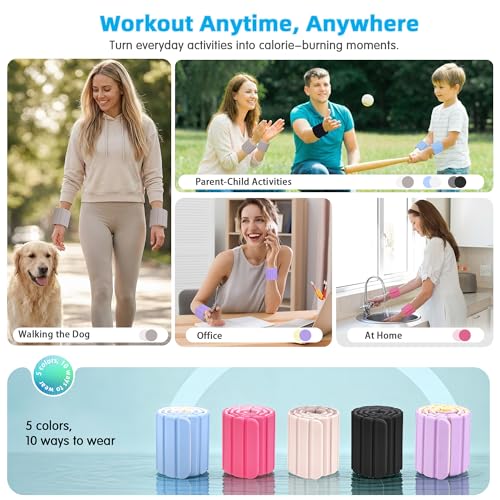 BECOJADDE Wrist Weights Ankle Weight for Women 1 Pair (1.1 lb/2.2 lb Each) - color: Blue Cream, size: 2.2 Lb Pair (1.1 Lb Each)