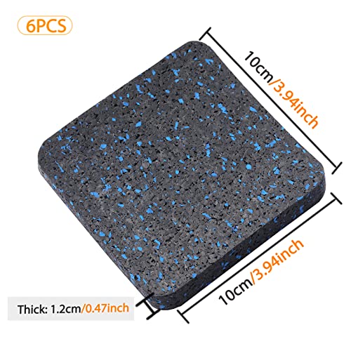 Treadmill Mat Pads - 6 PCS Shock Absorbing Rubber Pads for Treadmill and Fitness Equipment - Heavy Duty Floor Protector for Home Gym - Non-Slip Stability for Hardwood Floors - 3.94"x3.94"x0.5"