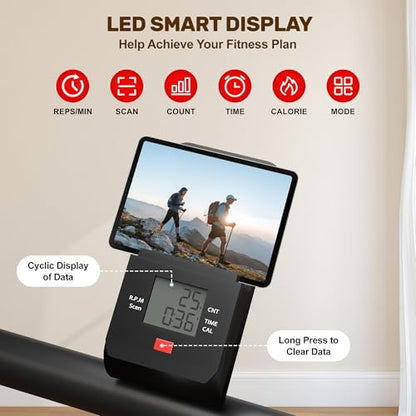 Stair Stepper for Home Gym Exercise, Compact Folding Cardio Stair Climber for Full-Body Workout, Vertical Climber Machine, Extended Step Range